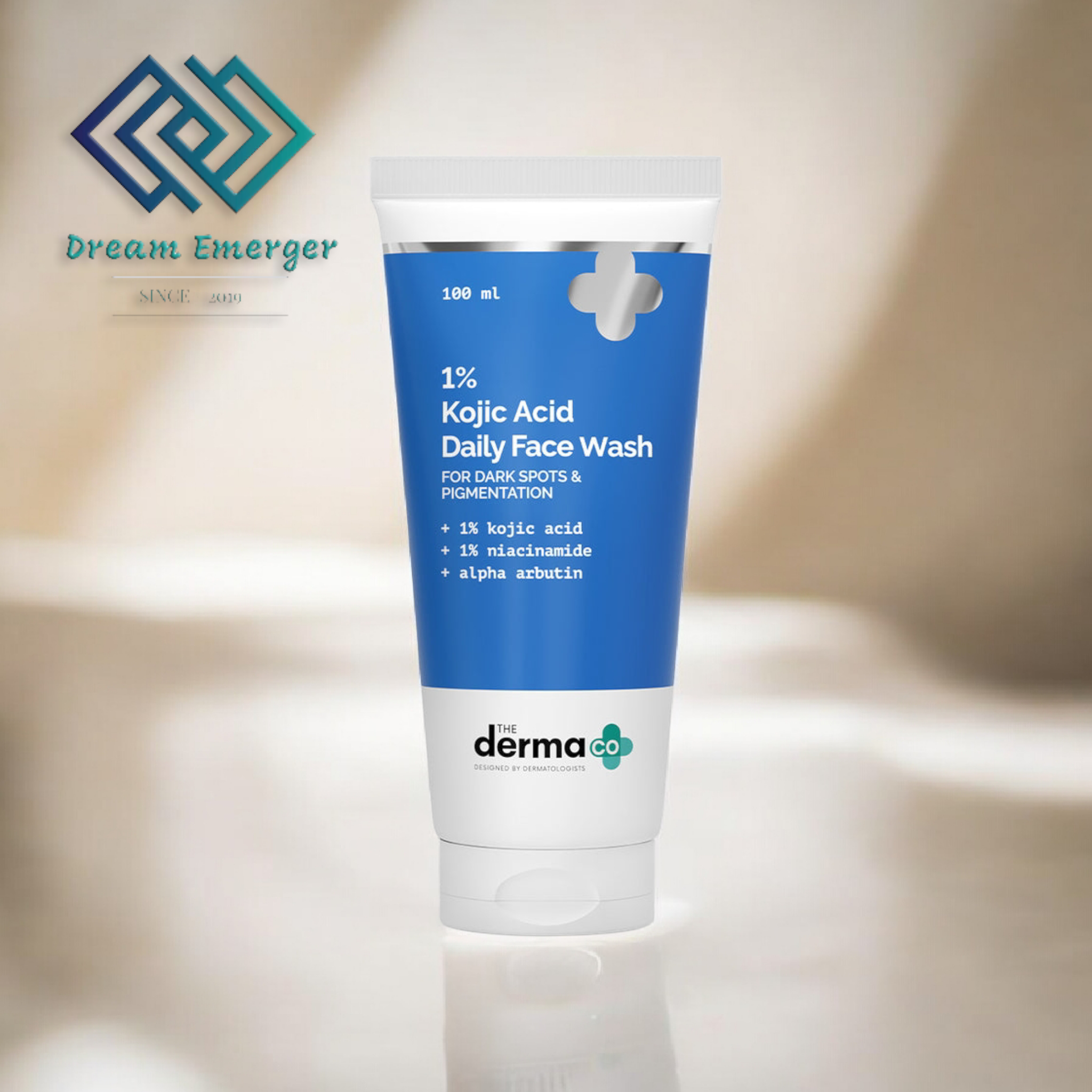 Dermaco 1% Kojic Acid Face Wash with Niacinamide & Alpha Arbutin For Dark Spots & Pigmentation